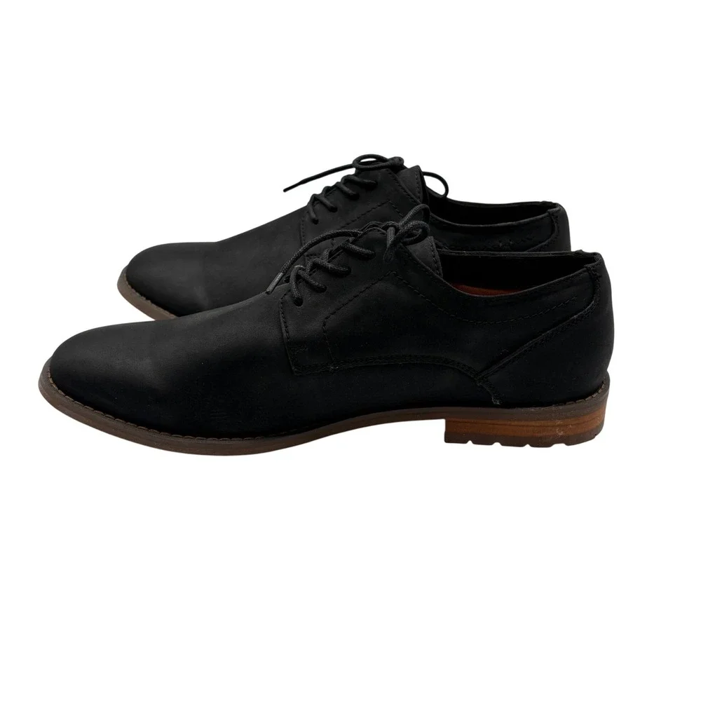 J75 by JUMP Oxford Dress Shoes Mens 10.5 Black Excellent Matte Plain Toe Lace Up